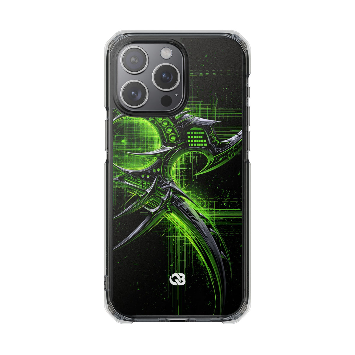 Cyber Sigil Grid · Clear Impact Magnetic Phone Case for iPhone · Green