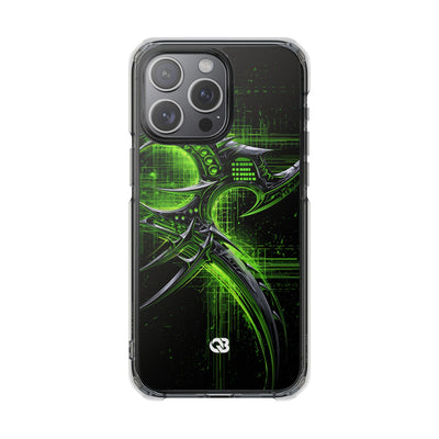 Cyber Sigil Grid · Clear Impact Magnetic Phone Case for iPhone · Green