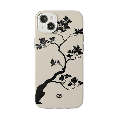 Beige Lite Phone Case for iPhone - Obsidian Bonsai Silhouette