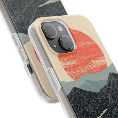Beige Lite Phone Case for iPhone - Crimson Ridge Flow