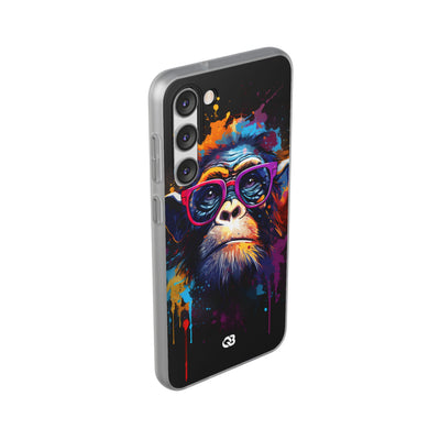 Neon Splatter Primate · Soft Telefoncover til Samsung