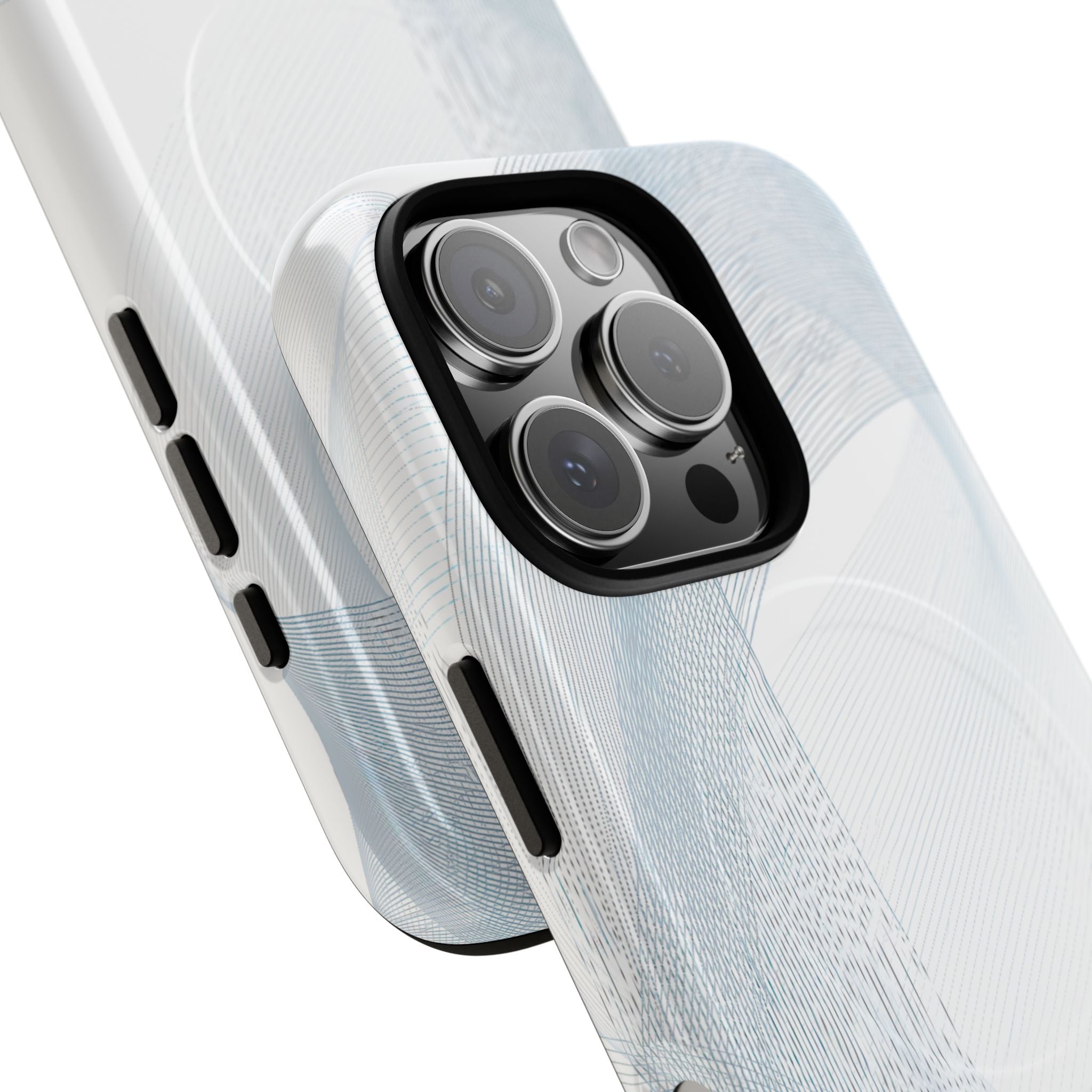 White Tough 2.0 Magsafe Phone Case for iPhone - Arctic Line Current