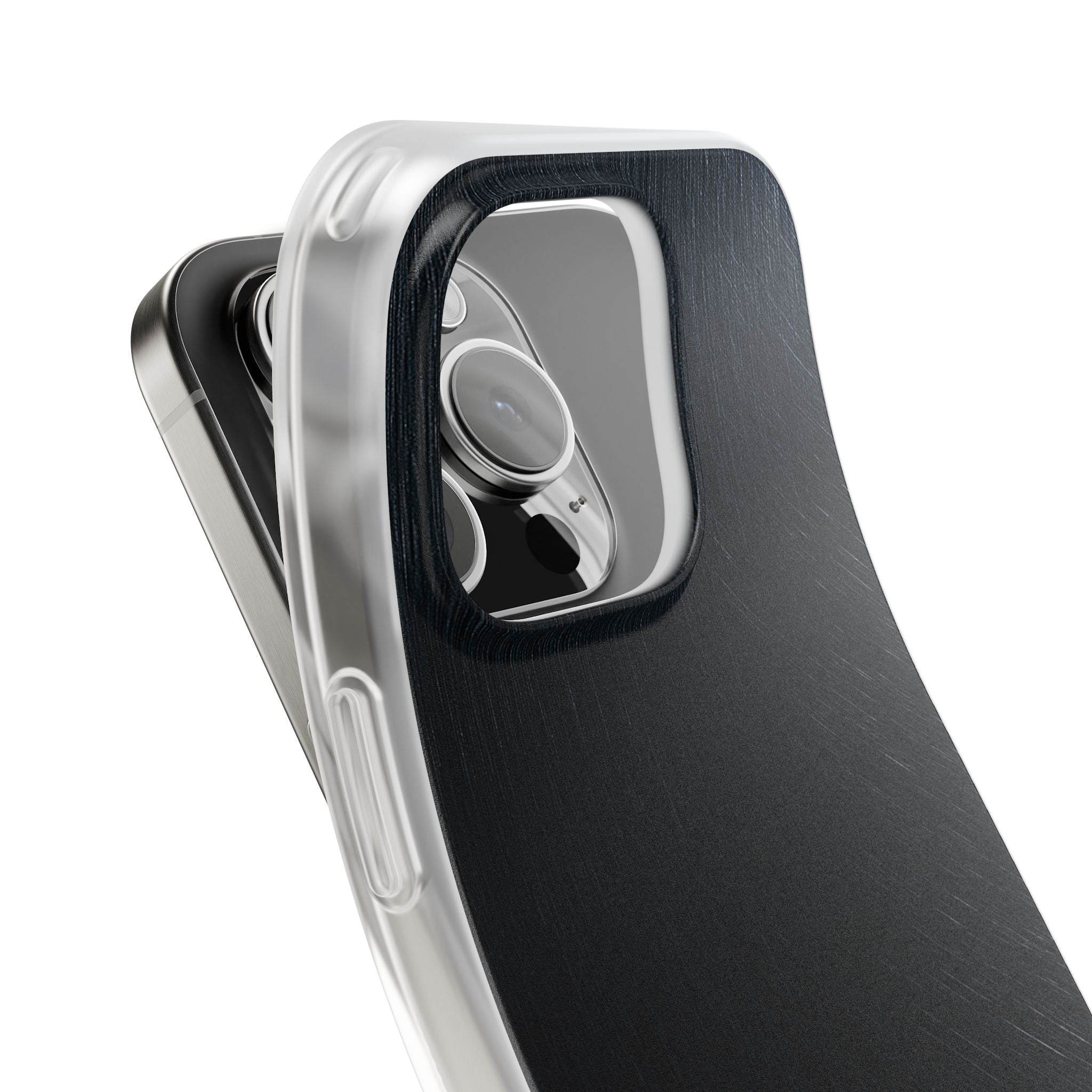 Black Lite Phone Case for iPhone - Midnight Brushed Grain