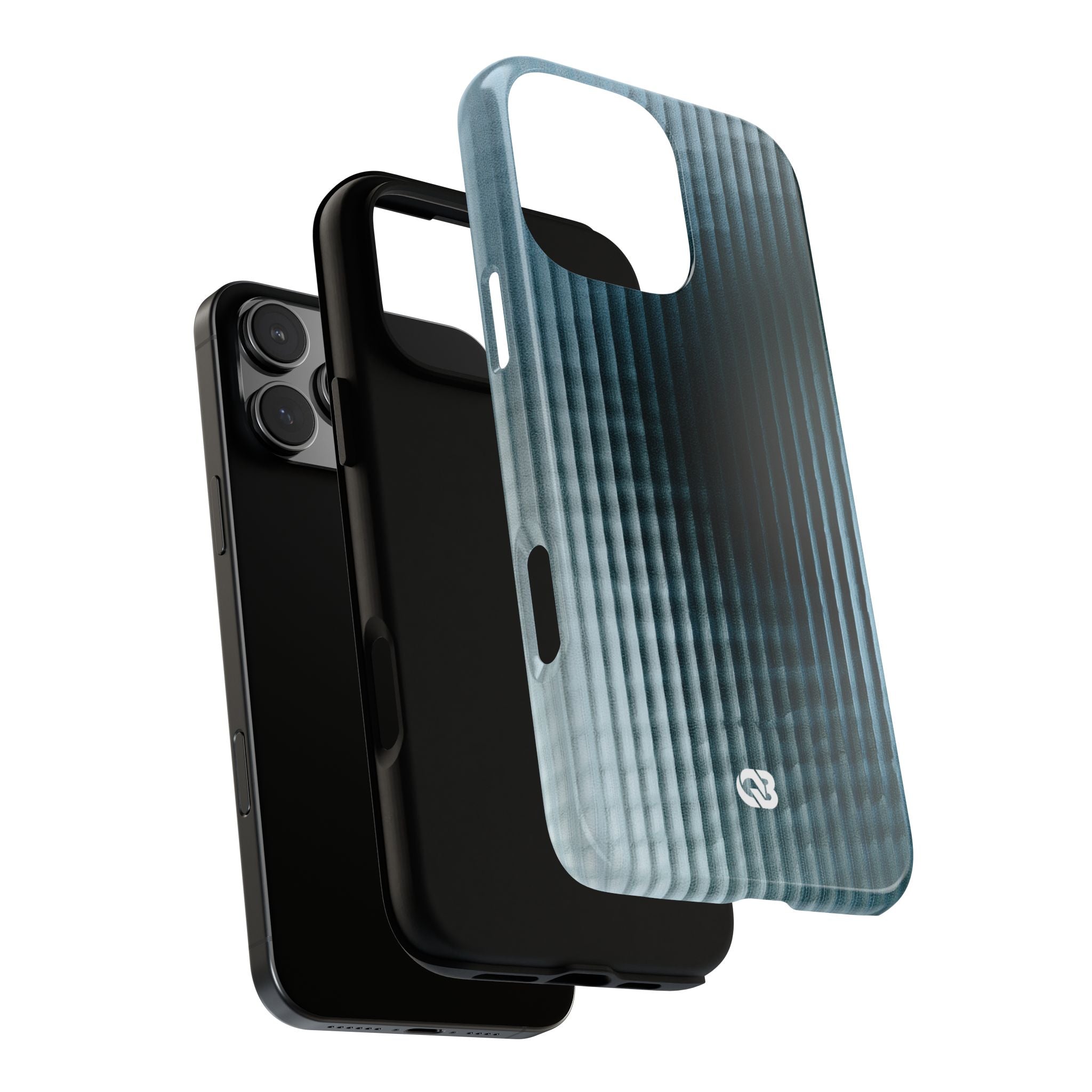 Blue Tough Phone Case for iPhone - Glacial Reeded Glass