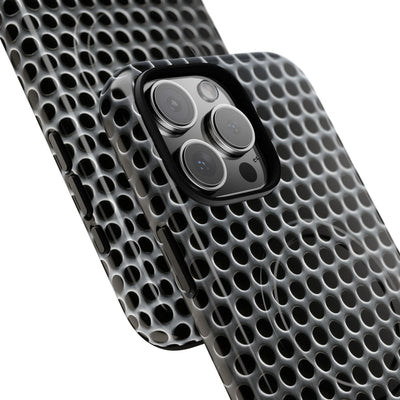 Brushed Perforated Steel · Tough 2.0 Magnetic Phone Case for iPhone · Silver