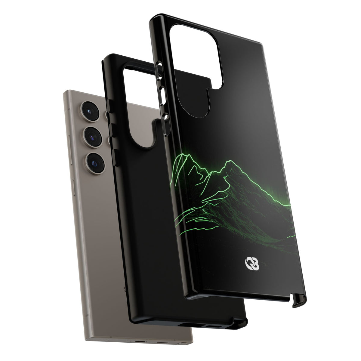 Nordic Mountain Contour · Tough Phone Case for Samsung · Black