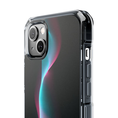Neon Pixel Flow · Clear Impact Magnetic Phone Case for iPhone · Black