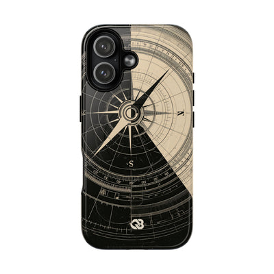 Beige Tough 2.0 Magsafe Phone Case for iPhone - Obsidian Nautical Blueprint