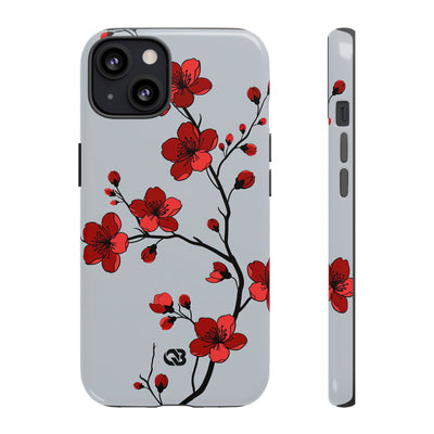 Scarlet Plum Blossom · Tough Phone Case for iPhone · Red