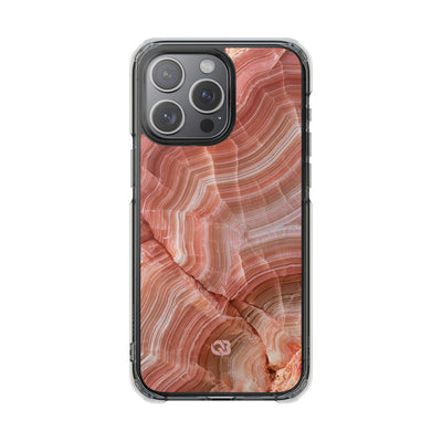 Blushing Rose Strata · Clear Impact Magnetic Phone Case for iPhone · Pink