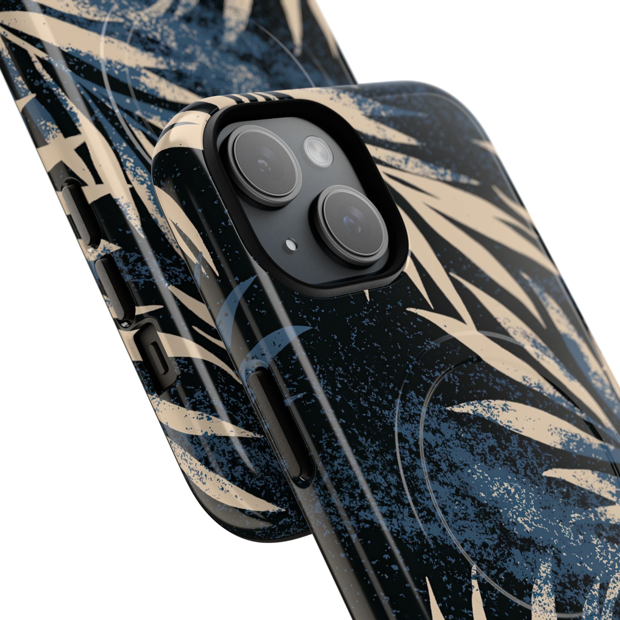 Blue Tough 2.0 Magsafe Phone Case for iPhone - Indigo Sandstone Palm