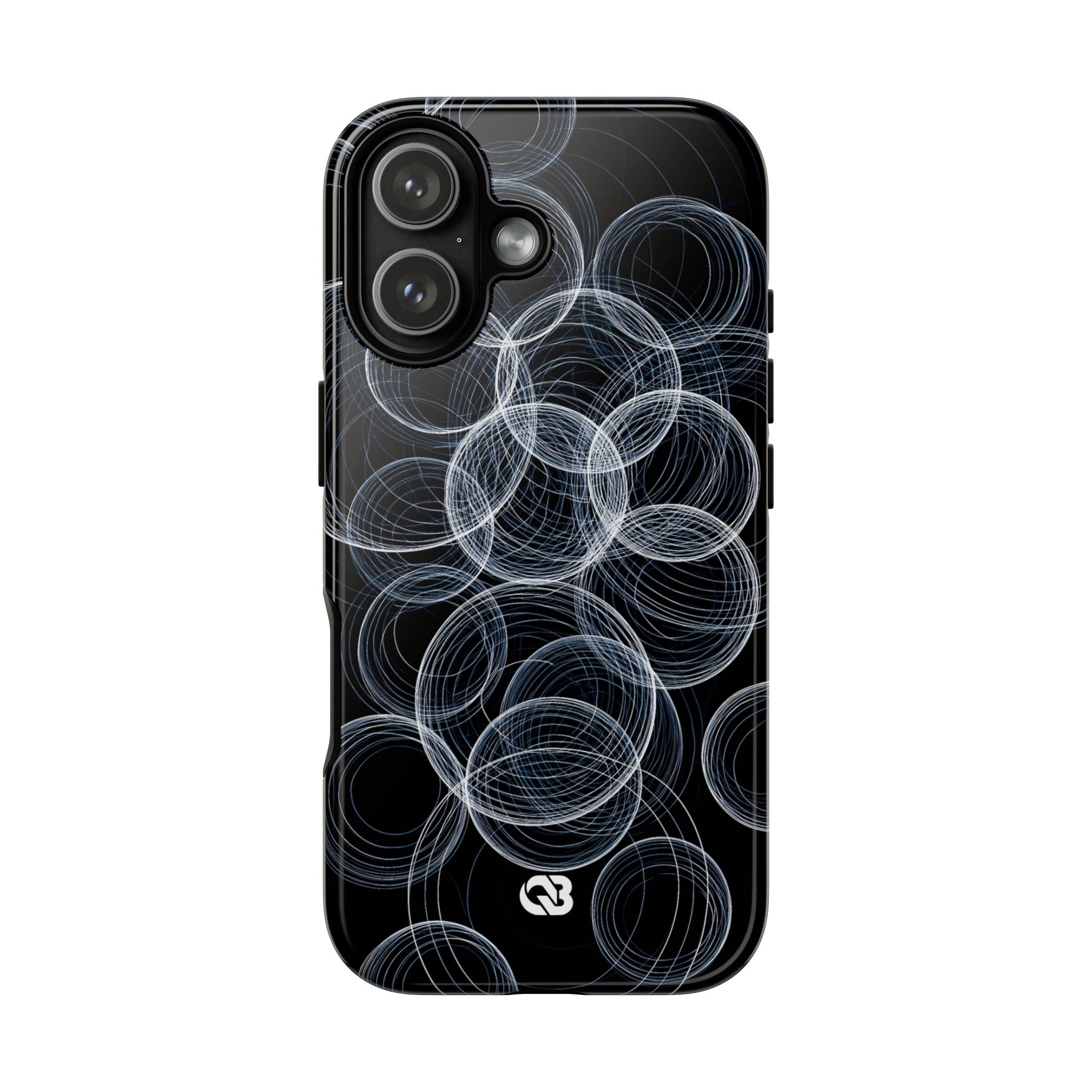 Black Tough Phone Case for iPhone - Frosted Ring Matrix