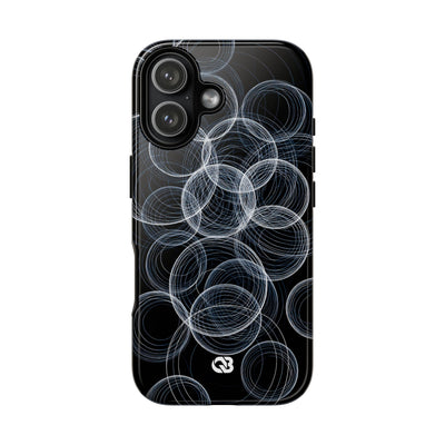 Black Tough Phone Case for iPhone - Frosted Ring Matrix