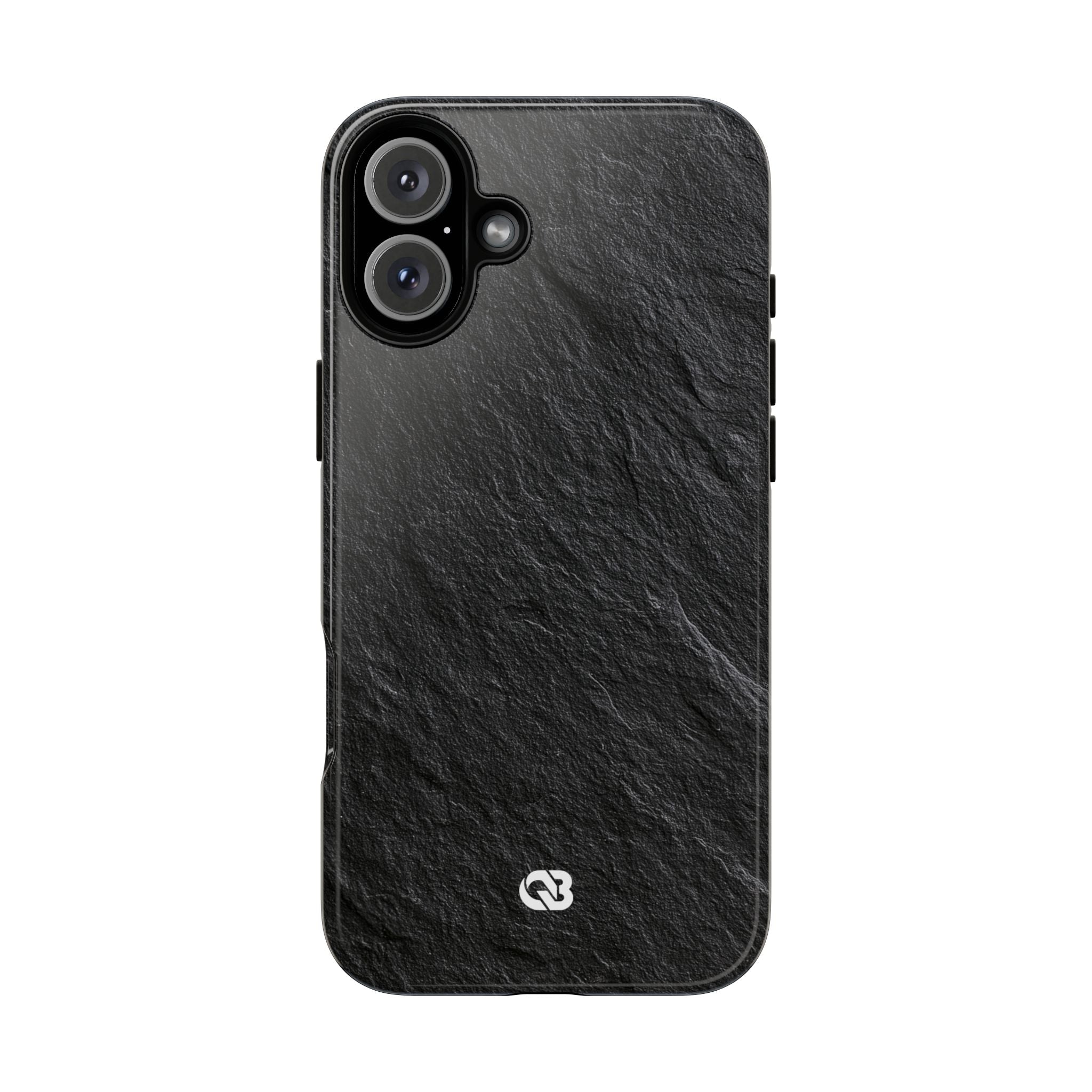 Black Tough Phone Case for iPhone - Raw Obsidian Slate