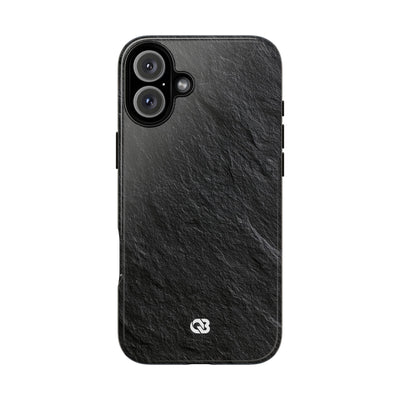 Black Tough Phone Case for iPhone - Raw Obsidian Slate