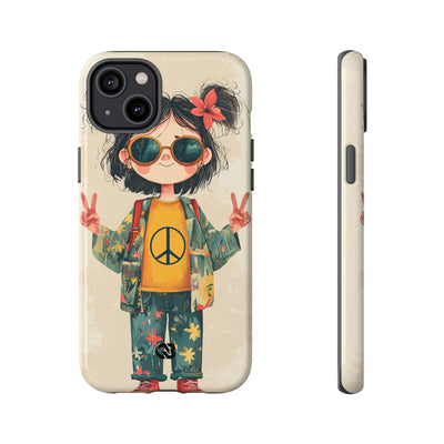 Retro Peace Girl · Tough Phone Case for iPhone