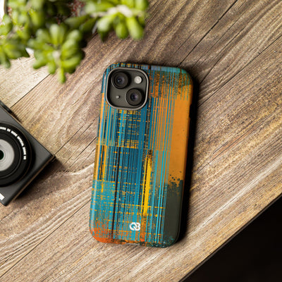 Cyber Glitch Stream · Tough Phone Case for iPhone · Teal