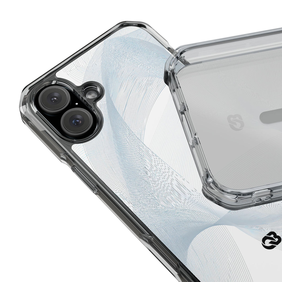 Glacial Contour Waves · Clear Impact Magnetic Phone Case for iPhone · White