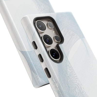 White Tough Phone Case for Samsung - Arctic Line Current