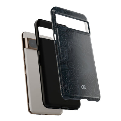 Black Tough Phone Case for Google Pixel - Obsidian Ridge Topo
