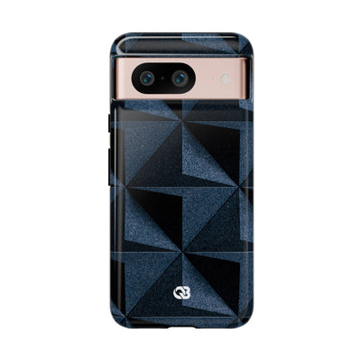 Blue Tough Phone Case for Google Pixel - Indigo Basalt Facets