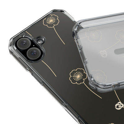 Black Impact MagSafe Phone Case for iPhone - Obsidian Sand Petals