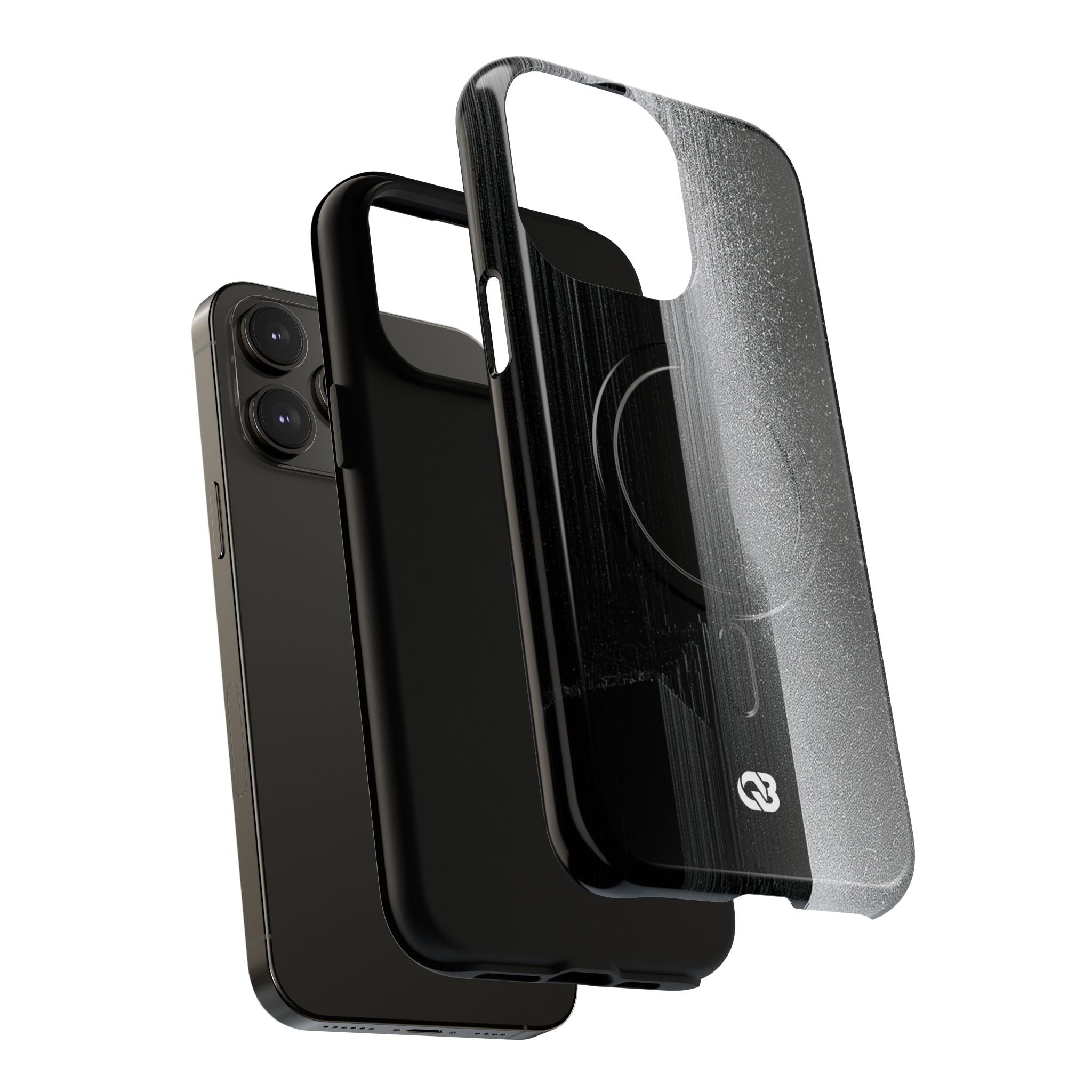 Black Tough 2.0 Magsafe Phone Case for iPhone - Brutalist Pixel Monolith