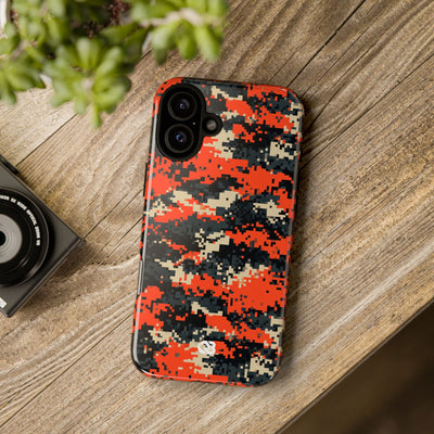 Signal Pixel Camo · Tough Phone Case for iPhone · Orange