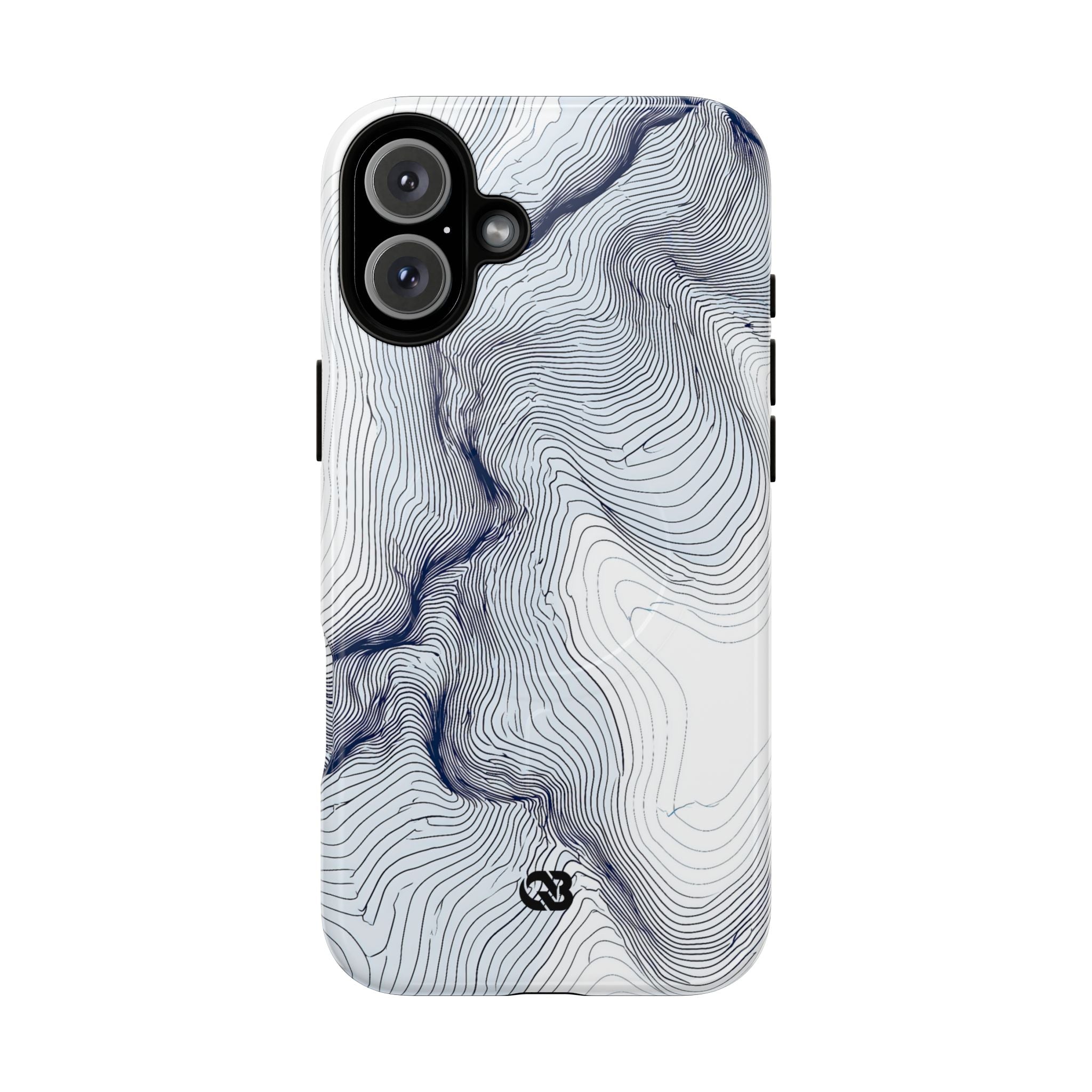 White Tough 2.0 Magsafe Phone Case for iPhone - Nordic Ridge Topo