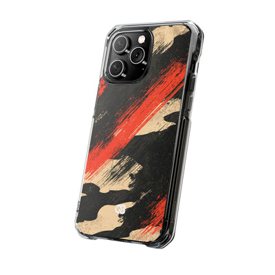 Urban Slash Camo · Clear Impact Magnetic Phone Case for iPhone · Black