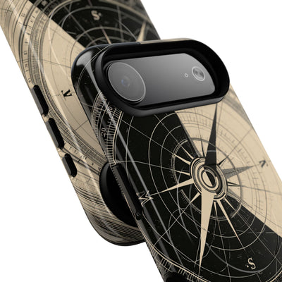 Beige Tough 2.0 Magsafe Phone Case for iPhone - Obsidian Nautical Blueprint