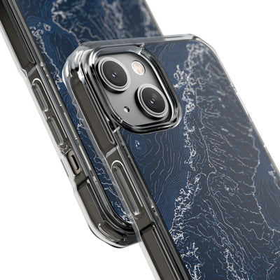 Nordic Contour Chart · Clear Impact Magnetic Phone Case for iPhone · Blue