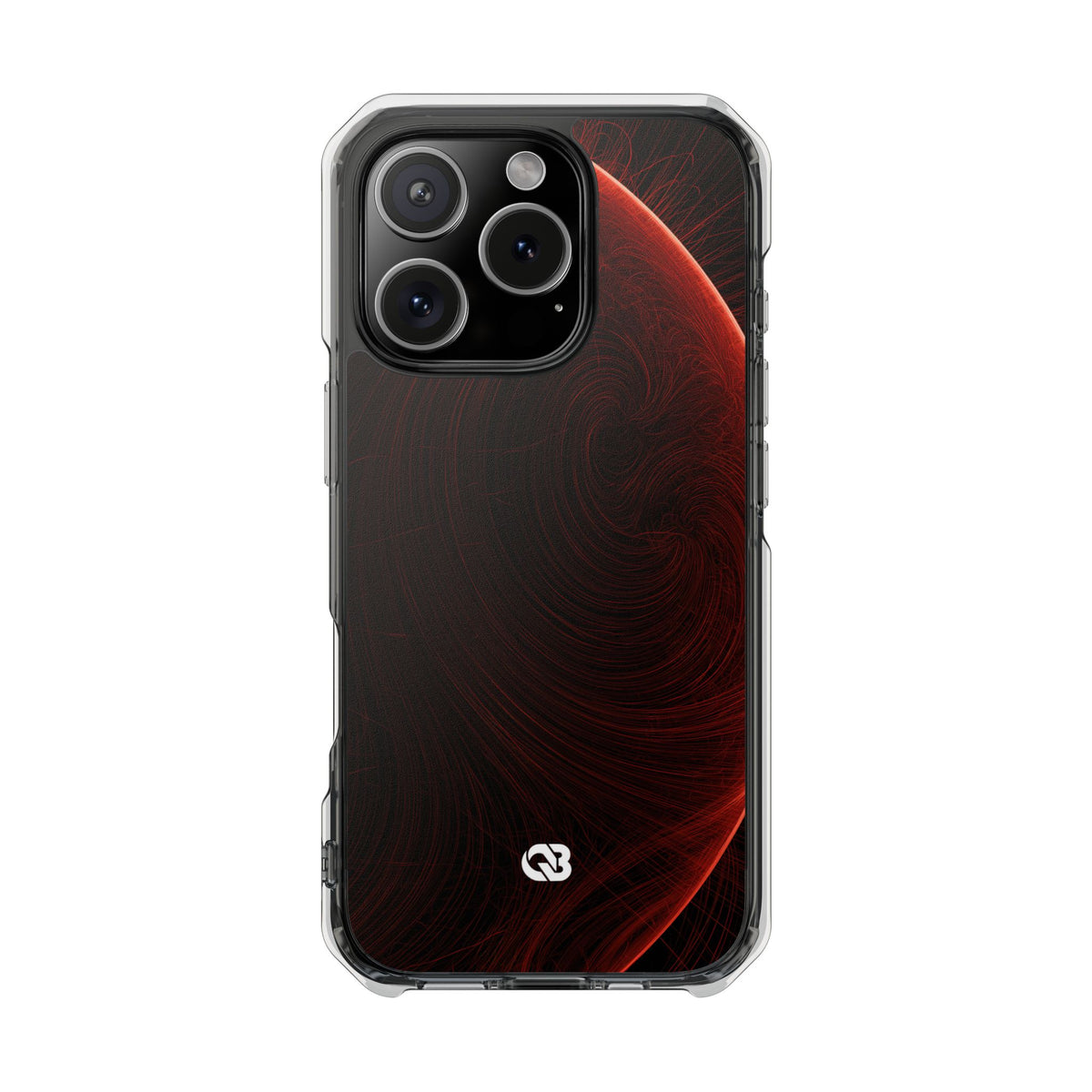 Crimson Solar Orbit · Clear Impact Magnetic Phone Case for iPhone ·  Red