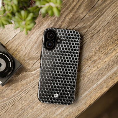 Brushed Perforated Steel · Tough Phone Case for iPhone · Silver