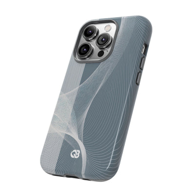 Grey Tough Phone Case for iPhone - Slate Mesh Horizon