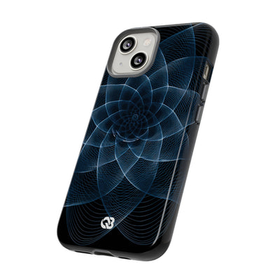 Blue Tough Phone Case for iPhone - Cobalt Geometric Bloom