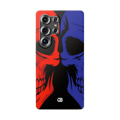 Crimson Cobalt Skulls · Soft Phone Case for Samsung