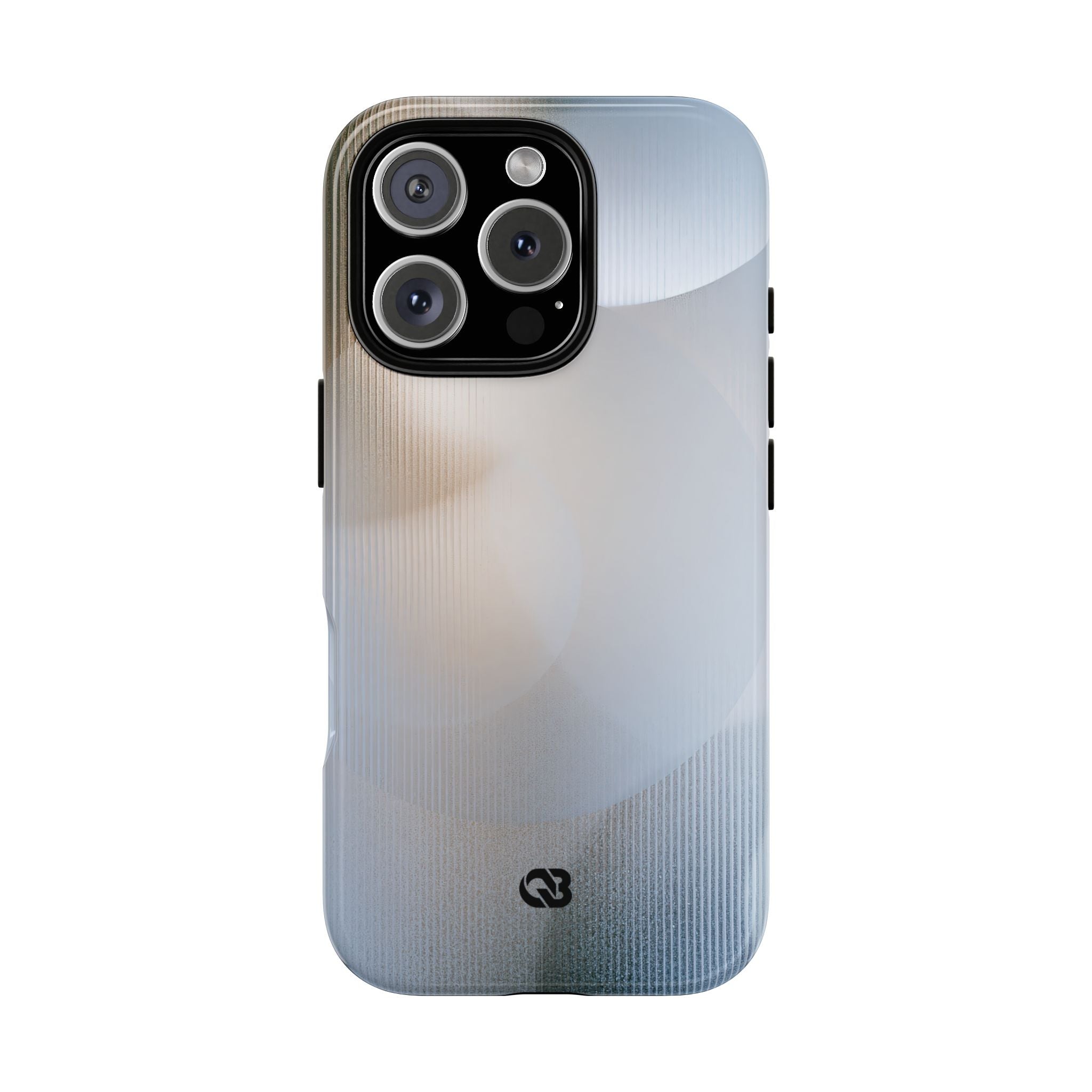 White Tough Phone Case for iPhone - Frosted Ribbed Sphere