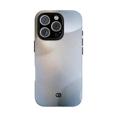White Tough Phone Case for iPhone - Frosted Ribbed Sphere