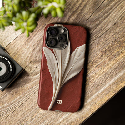 Carved Ivory Plume · Tough Phone Case for iPhone · Red