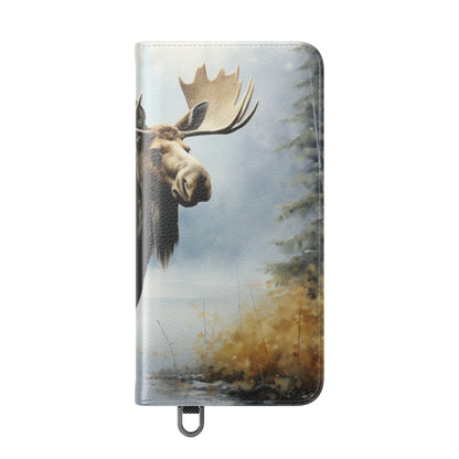 Misty Moose Reflection - Samsung S25 Case - Lompakkokotelo