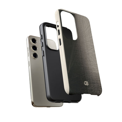 Beige Tough Phone Case for Samsung - Brutalist Graphite Grid
