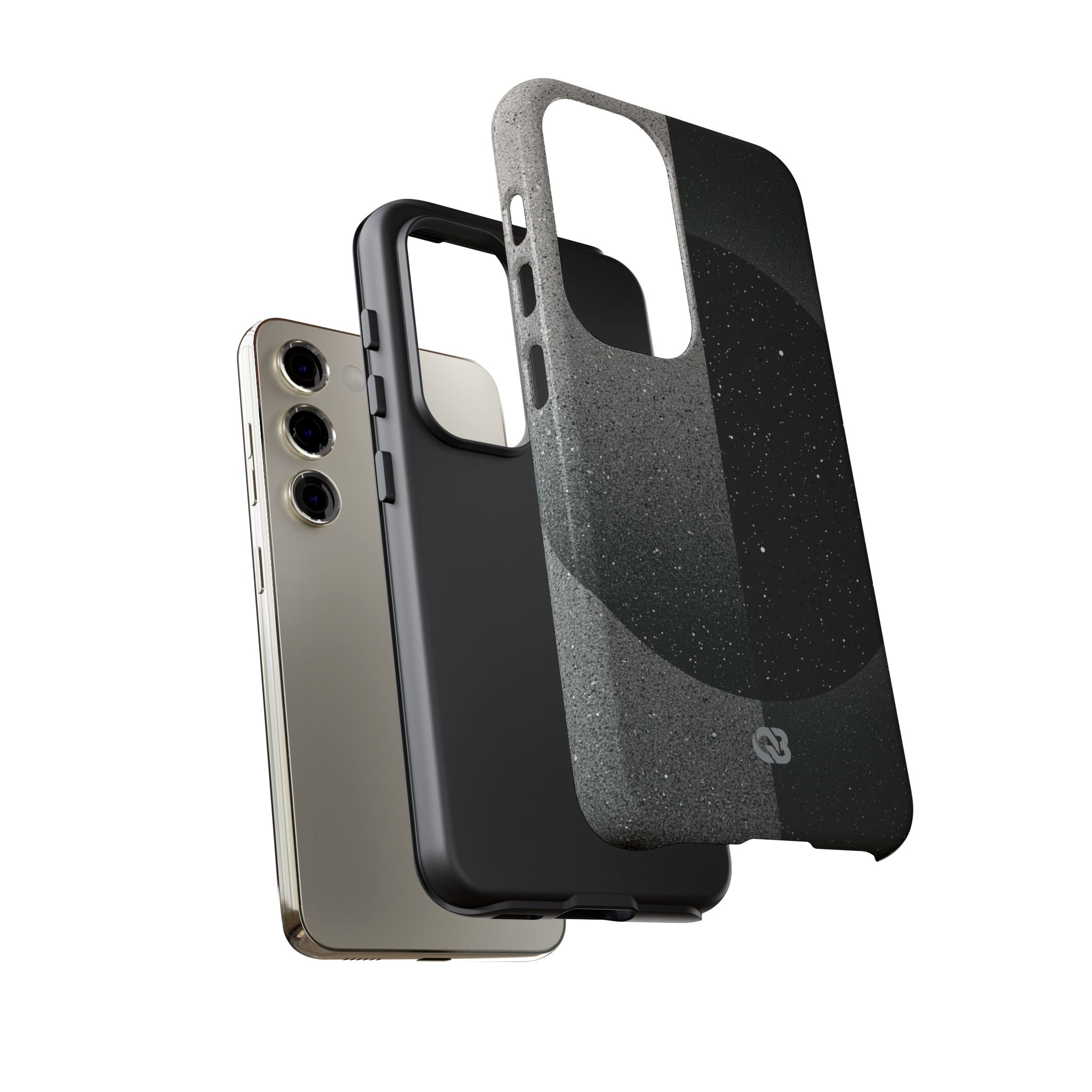 Black Tough Phone Case for Samsung - Lunar Static Orbit