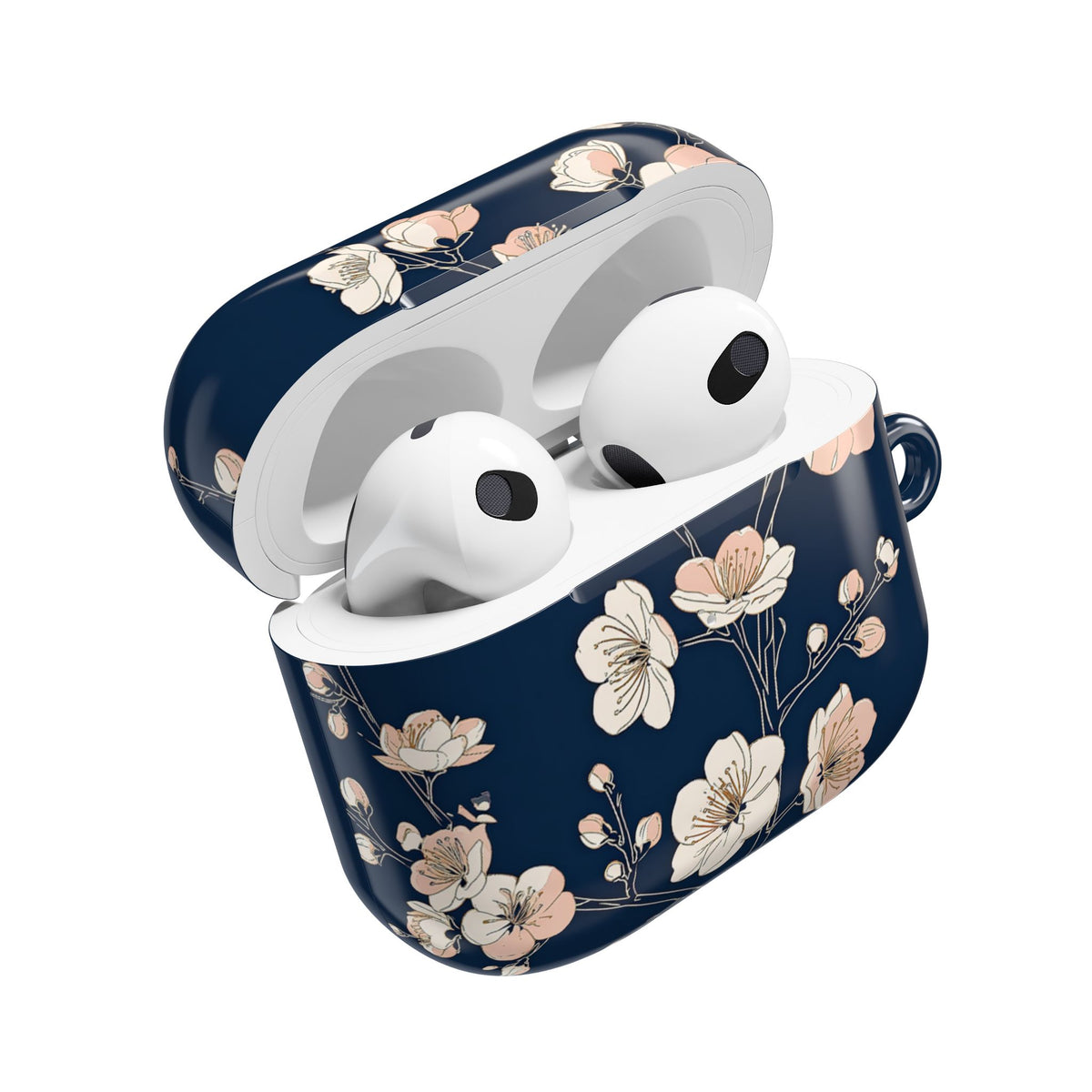 Midnight Plum Blossom · Hard Case for AirPods & AirPods Pro · Blue