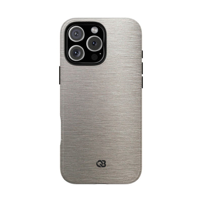 Brushed Silver Alloy · Tough Phone Case for iPhone · Silver