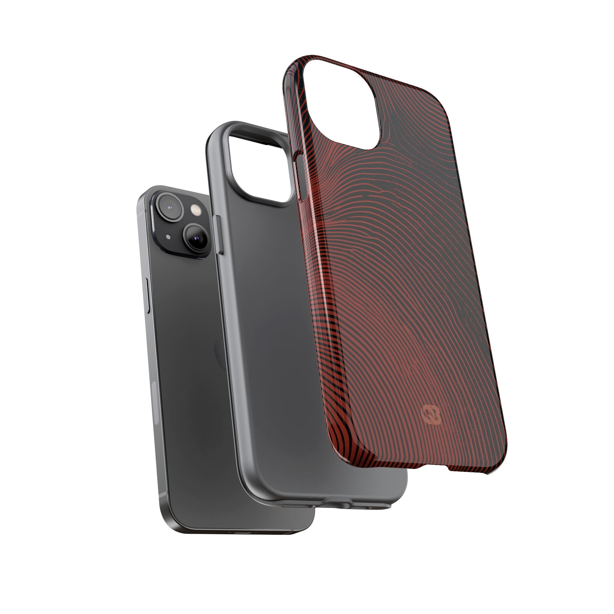 Red Tough Phone Case for iPhone - Terracotta Nerve Map