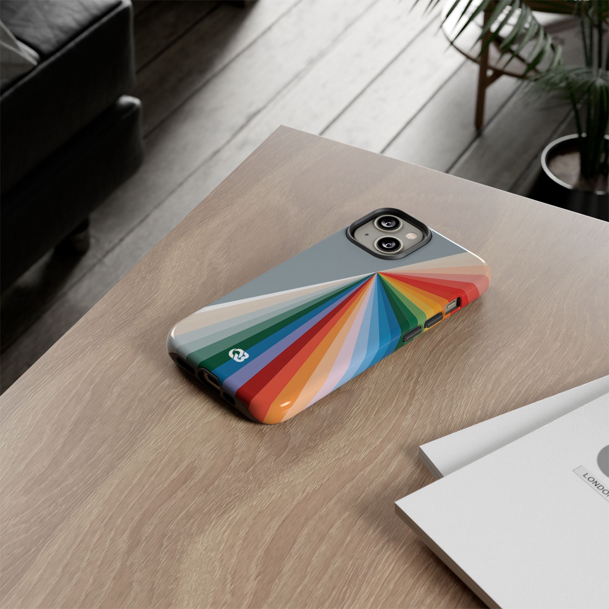 Grey Tough Phone Case for iPhone - Slate Prism Burst