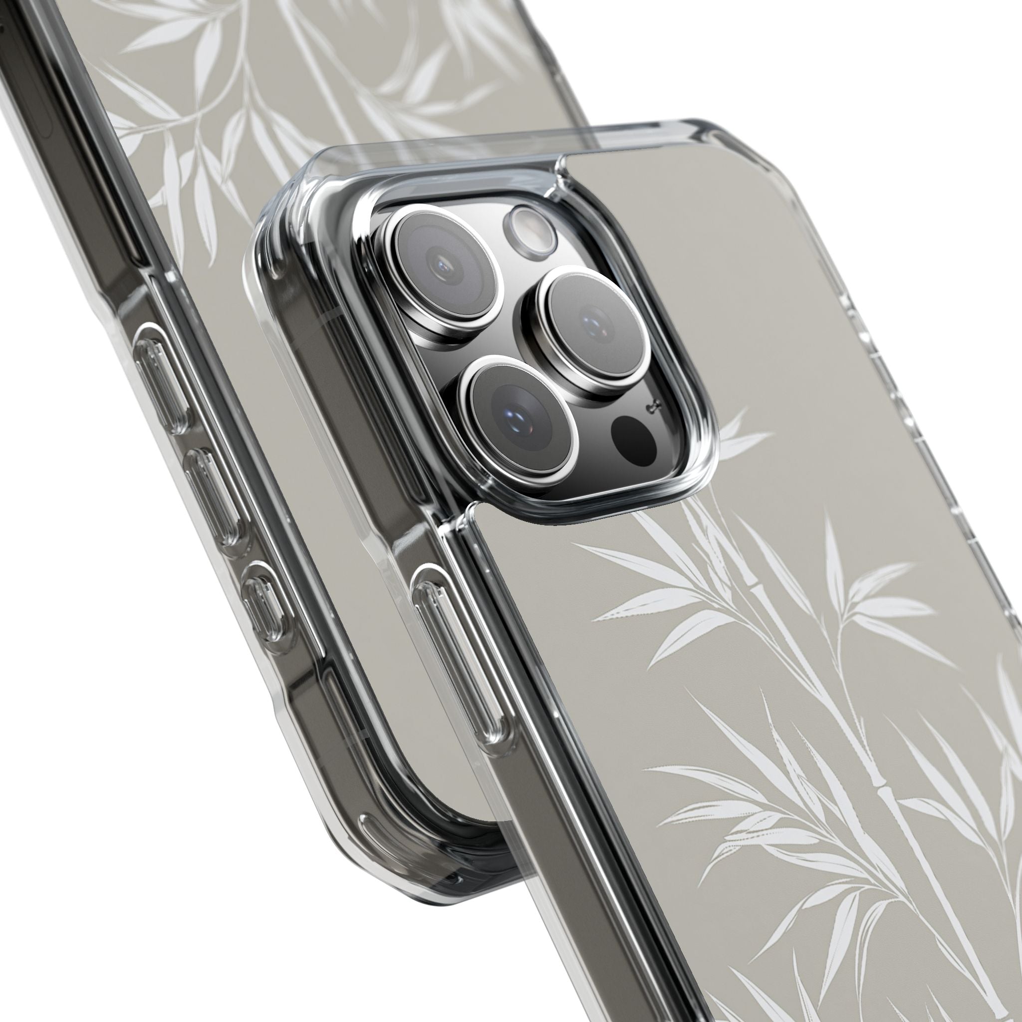 Beige Impact MagSafe Phone Case for iPhone - Sandstone Bamboo Stalks