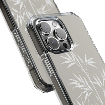 Beige Impact MagSafe Phone Case for iPhone - Sandstone Bamboo Stalks