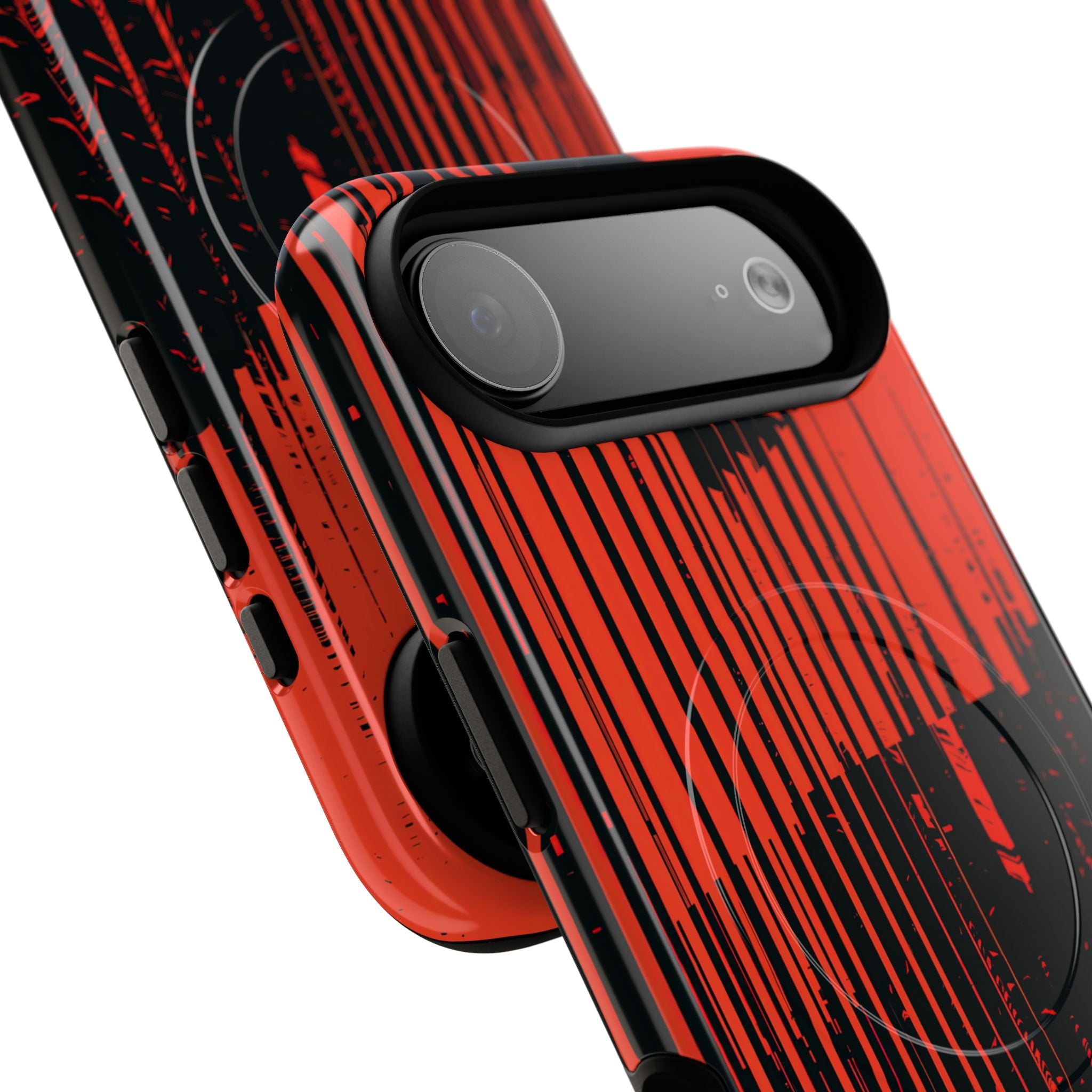 Red Tough 2.0 Magsafe Phone Case for iPhone - Crimson Brutalist Distortion